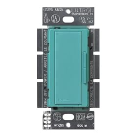 Lutron MSC-AD-TQ Maestro 600-Watt Accessory Dimmer Turquoise