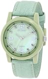 Sprout Women's ST/5504GMGN Diamond Dial Green Corn-Resin Case Cotton Strap Watch