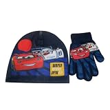 Boy's Disney Pixar Cars Lightening Mcqueen Boy's Knit Beanie Hat and Glove Set (4-7)
