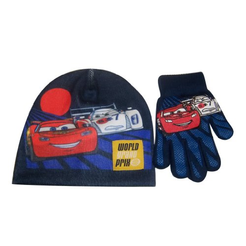 Boy's Disney Pixar Cars Lightening Mcqueen Boy's Knit Beanie Hat and Glove Set (4-7)