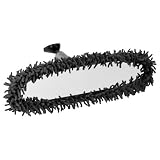 Fuzzy Shaggy Black Rear View Mirror Cover