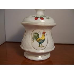 Porcelain Rooster Design Candy sugar cookie Jar by 