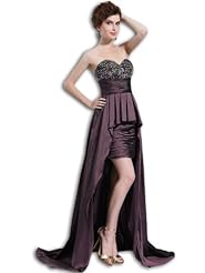 Organza/Taffeta Sweetheart Asymmetric Fitted Sheath Prom Dress 