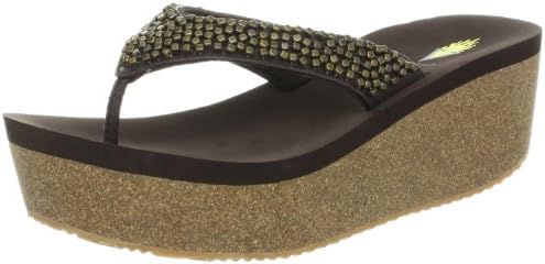 Volatile Women's Hardware Wedge Sandal,Brown,6 B US