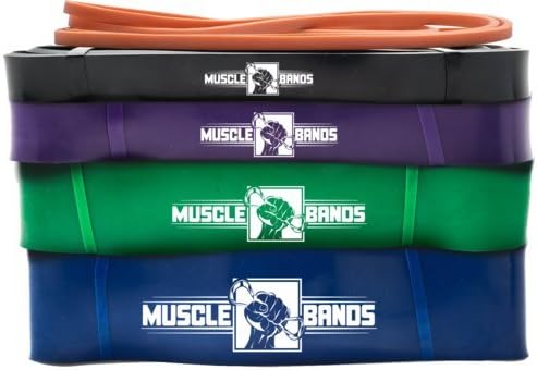 Muscle Band TM Resistance Bands Strength Training band for Pull-Ups, Calisthenics, weightlifting, stretching (Blue (60-150 lbs))