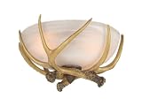 Craftmade LK16CFL White Glass with Antlers Bowl Light Kits Traditional / Classic Three Light Ceiling Fan Light Kit