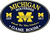 Michigan Wolverines Oval Gameroom Sign