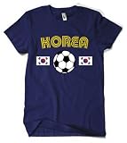 (Cybertela) Korea Flag Soccer Ball Men's T-shirt Country Sport Tee