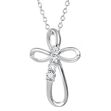 Journey Diamond Infinity Cross Pendant-Necklace in Sterling Silver on an 18 inch Chain