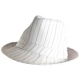 White Pinstripe Fedora Hat