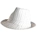 New White Pinstripe Fedora Trilby Belt Gangster Hat Cap