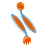 Boon Benders Adaptable Utensils, Blue Raspberry/Tangerine