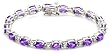 14k White Gold Oval Cut Tanzanite and Diamond Bracelet
