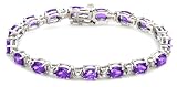 14k White Gold Oval Cut Tanzanite and Diamond Bracelet