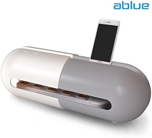 New Ablue Capsule Cable Management Cable Organizer Cable Box Cable Storage Box Expandable (Supports 3 to 6 Multi sockets) Electrical Power Outlet Box with Cellular Phone / Tablet Stand - Color In Grey