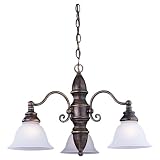 Sea Gull Lighting 31050-71 Canterbury Three Light Chandelier, Antique Bronze Finish with Satin Etched Glass