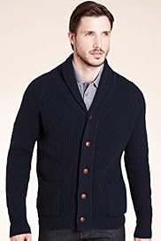 Blue Harbour Heritage Lambswool Blend Ribbed Cardigan