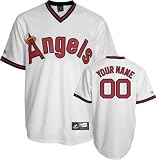 MLB Men's Los Angeles Angels of Anaheim Authentic Jersey Personalized (White, 40/Medium)
