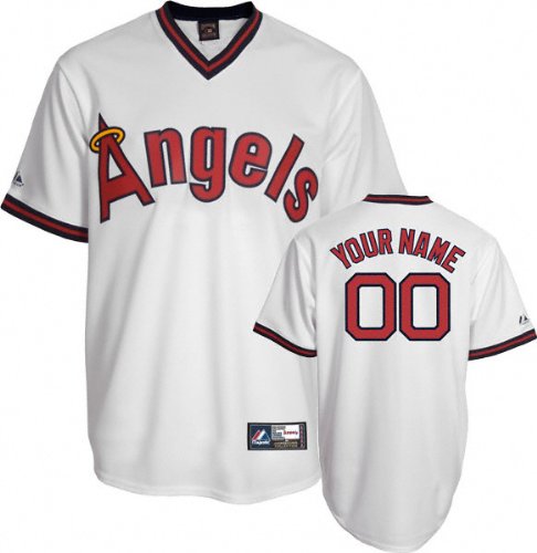 MLB Men's Los Angeles Angels of Anaheim Authentic Jersey Personalized (White, 40/Medium)