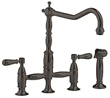 American Standard 4233.721.068 Culinaire Double-Handle Top Mount Bridge Kitchen Faucet with Spray, Blackened Bronze