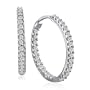 10K White Gold Inside Outside Diamond Hoop Earrings (1ct tw)