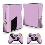Protective Vinyl Skin Decal Cover for Microsoft Xbox 360 S Slim + 2 Controller Skins Skins Glossy Purple