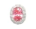 JanKuo Jewelry Silver Tone Oval Shape Cubic Zirconia Pink October Birthstone French Clip Earrings Ship in Gift Box.