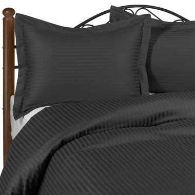 Black Stripe King Size Size SIX piece [6] Bed Sheet Set (Deep Pocket) with FOUR [4] Pillow cases. 600 Thread Count 100% Long Staple Egyptian Giza Cotton with Swiss Sateen Finishing