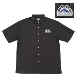Colorado Rockies MLB Prevail Button Down Short Sleeve Shirt For Men (Black) at Antigua