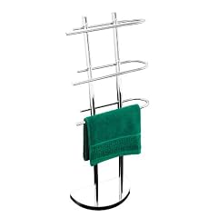 Axxentia Bad 282165 Handtuchhalter Olisko, verchromt, mit 3 Armen und schwrer, halbrunder Bodenplatte, 38 x 21 x 105 cm hoch