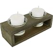 Rustic Wood Double Votive or Tea Light Holder