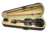 VIOLINSMART Solid BLACK color 1/8 Size Teachers Recommended Student Violin + Bow + Case + Rosin Complete Set