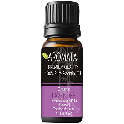Organic 100% Pure Lavender (lavandula angustifolia) Bulgarian Essential Oil by AROMATA -- Enjoy the soothing, therapeutic health benefits of this premium-quality, undiluted, therapeutic-grade lavender oil and buy with confidence thanks to our 100% money-back guarantee. (5ml)
