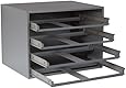 Durham 303-95 Gray Cold Rolled Steel Easy Glide Slide Rack for 4 Large Compartment Box, 20" Width x 15" Height x 15-3/4" Depth