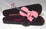 Crystalcello MV450PK 1/4 Size Violin with Carrying Case + Bow + Accessories - Pink Color