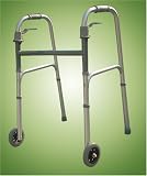 DELUXE NEW ASM ULTRALIGHT PADDLE FOLDING ROLLING WALKER// 2X3 Wheels// Adjustable Height// HEAVY DUTY// Indoor & Outdoor//300lb. Capacity