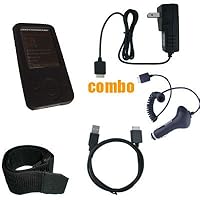 6 Piece Value Combo Accessory Bundle Kit: Black Silicone Skin Case Cover + Car Charger + Travel Charger + USB Data Sync Cable + Armband + Belt Clip for Sony Walkman E436/E436F E438/E438F Series MP3 Player