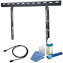 Super Slim 10mm Wall Mount Black Bracket fits SAMSUNG LE46C750 46 inch LCD TV Flat Panel HD Ready Screen comes with a FREE GOLD HDMI CABLE AND SCREEN CLEANING KIT