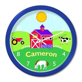 Olive Kids Country Farm Personalized Blue Clock