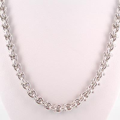 Fancy Heavy Anchor Style Bali Link Necklace with Toggle Clasp for Men or Women in 18" Length, #7729