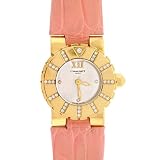 Chaumet Solid 18K Gold Round Ladies Watch with Pink Alligator Leather Band by Chaumet Round