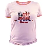 Artsmith, Inc. Jr. Ringer T-Shirt All American Christmas US Flag Stockings Presents
