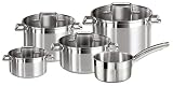 Produkt-Bild: Tefal C84293 CLASSICA TOPF-SET 5-teilig: Kasserolle 16cm ohne Deckel, Bratentopf 16/20cm, Fleischtopf 20/24cm+Glasdeckel
