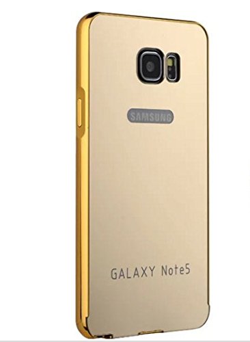 Samsung Note 5 Case,Ultra-thin Luxury Aluminum Metal Mirror PC Back Case Cover for Samsung Galaxy Note 5 Gold