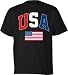 USA Black Arch Over Flag International T-Shirt