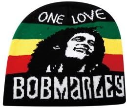 Bob Marley one Love Red Yellow Green and Black Colored Beanie
