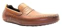 Base Mens Fray Waxy Tan Slip On Leather Loafers
