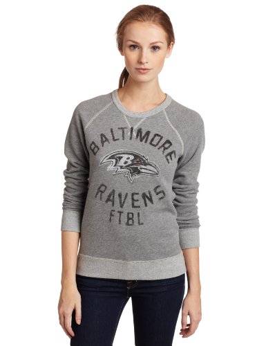 NFL Women's Baltimore Ravens Heather Vintage French Terry Raglan (Grey Heather, X-Large)
