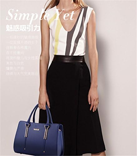 Medium Satchel Top Handle Tote Handbags for Business Office Lady Women Crossbody Party Bag Purse (DarkBlue)