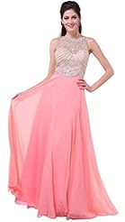 Open-Back Illusion  Sleeveless Chiffon Pageant Dress/Prom Dress  With Rhinestones